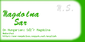 magdolna sar business card